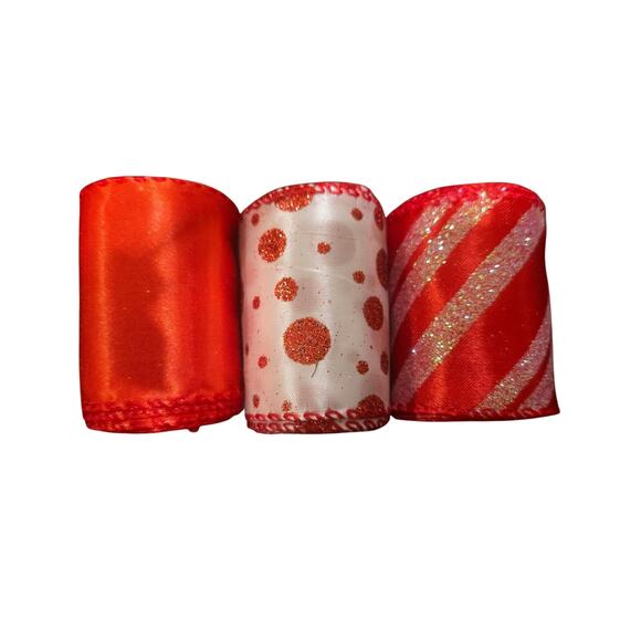 Red Decorative Ribbon Set – 15 Yards Total - Picture 1 of 2
